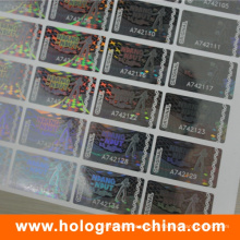 Etiqueta transparente do holograma do número de série do laser